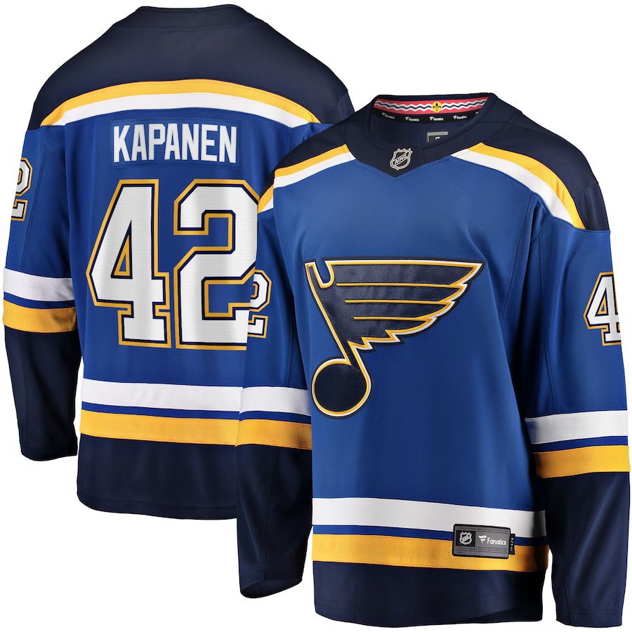 Men's St. Louis Blues Kasperi Kapanen #42 Blue Home Breakaway Jersey